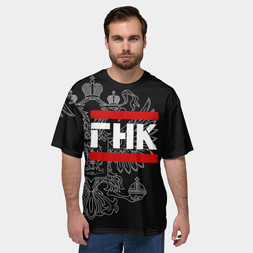 Мужская футболка оверсайз ГНК: герб РФ / 3D-принт – фото 3