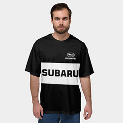 Футболка оверсайз мужская Subaru: Black Sport, цвет: 3D-принт — фото 2