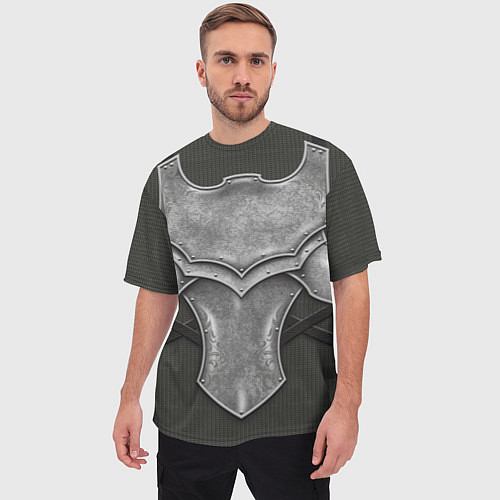 Мужская футболка оверсайз Рыцарь в доспехах / 3D-принт – фото 3