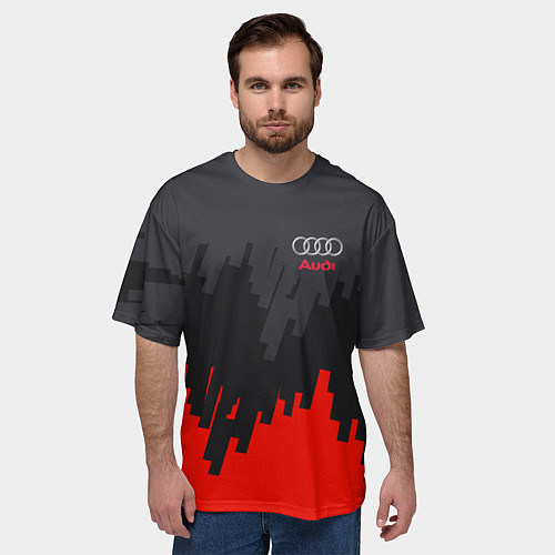 Мужская футболка оверсайз Audi: Tricolor / 3D-принт – фото 3