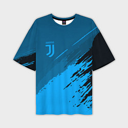 Футболка оверсайз мужская FC Juventus: Blue Original, цвет: 3D-принт