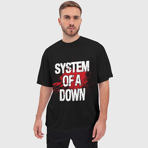 Мужская футболка оверсайз System of a Down Blood / 3D-принт – фото 3