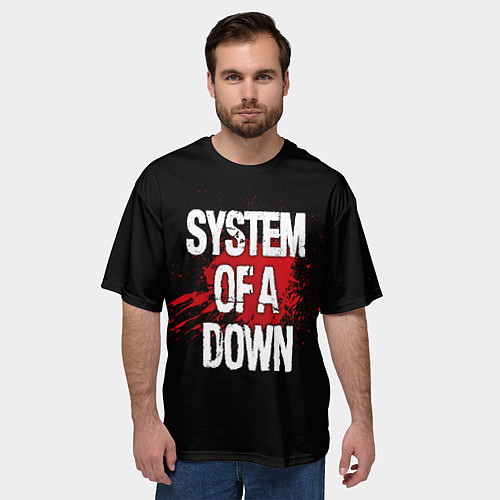 Мужская футболка оверсайз System of a Down Blood / 3D-принт – фото 3