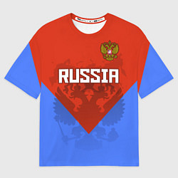 Футболка оверсайз мужская Russia Red & Blue, цвет: 3D-принт