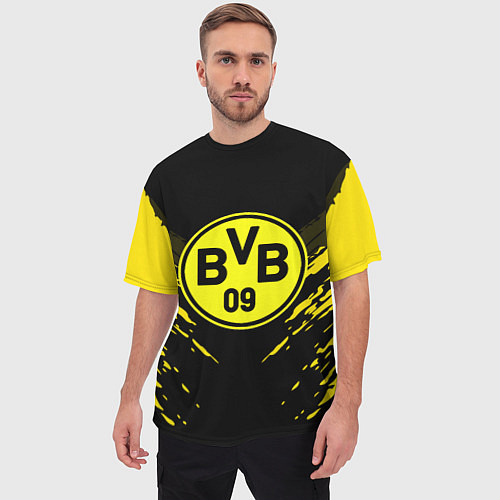 Мужская футболка оверсайз Borussia FC: Sport Fashion / 3D-принт – фото 3