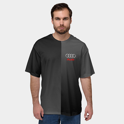 Мужская футболка оверсайз Audi: Metallic Style / 3D-принт – фото 3
