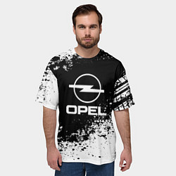 Футболка оверсайз мужская Opel: Black Spray, цвет: 3D-принт — фото 2