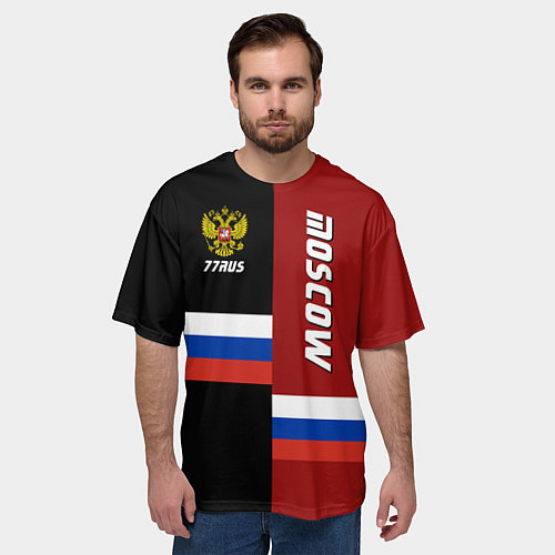 Мужская футболка оверсайз Moscow, Russia / 3D-принт – фото 3