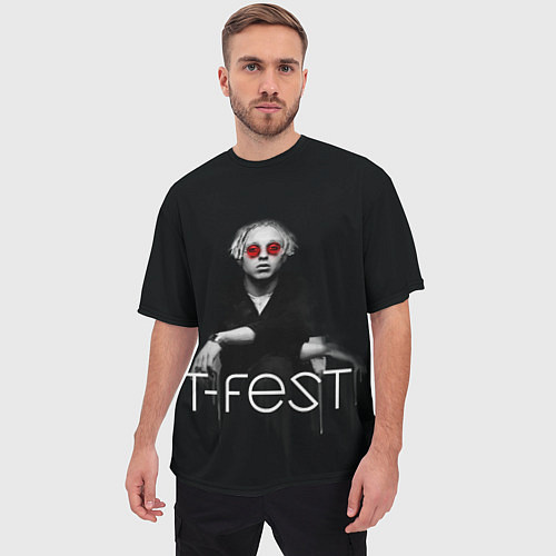 Мужская футболка оверсайз T-Fest: Black Style / 3D-принт – фото 3