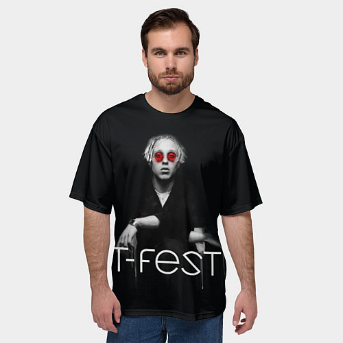 Мужская футболка оверсайз T-Fest: Black Style / 3D-принт – фото 3
