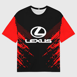 Мужская футболка оверсайз Lexus: Red Anger