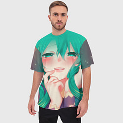 Футболка оверсайз мужская Miku Ahegao, цвет: 3D-принт — фото 2