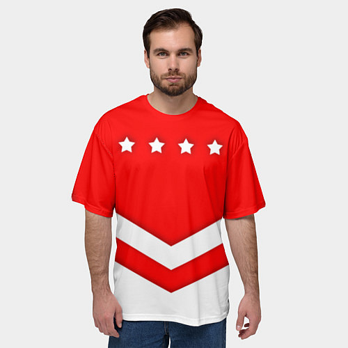 Мужская футболка оверсайз Звезды Спартака / 3D-принт – фото 3