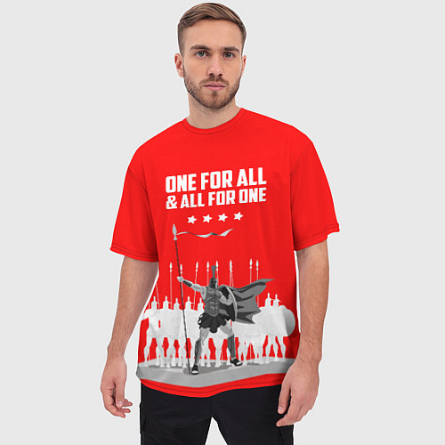 Мужская футболка оверсайз One for all & all for one / 3D-принт – фото 3