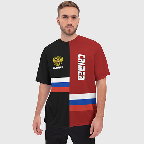 Мужская футболка оверсайз Crimea, Russia / 3D-принт – фото 3
