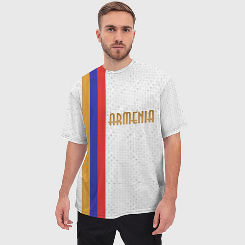 Мужская футболка оверсайз Armenia Line / 3D-принт – фото 3