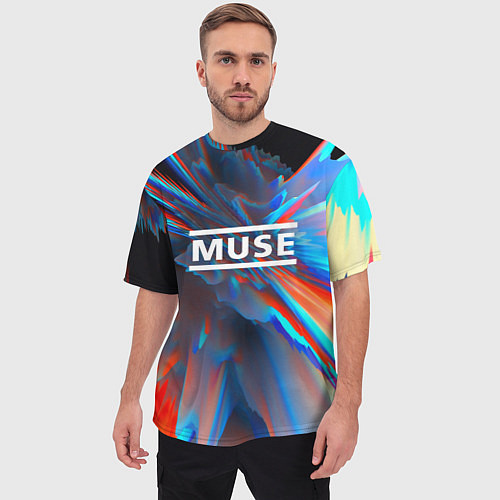 Мужская футболка оверсайз Muse: Colour Abstract / 3D-принт – фото 3