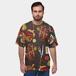 Футболка оверсайз мужская Шашлычное раздолье, цвет: 3D-принт — фото 2