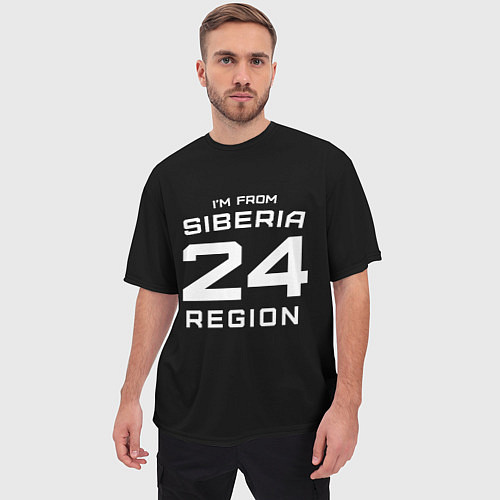 Мужская футболка оверсайз Im from Siberia: 24 Region / 3D-принт – фото 3