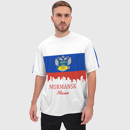 Мужская футболка оверсайз Murmansk: Russia / 3D-принт – фото 3