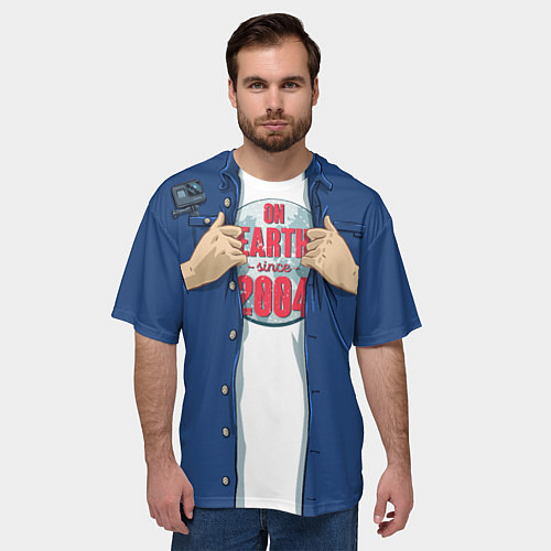 Мужская футболка оверсайз On Earth Since 2004 / 3D-принт – фото 3