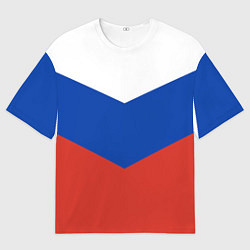 Мужская футболка оверсайз Российский триколор