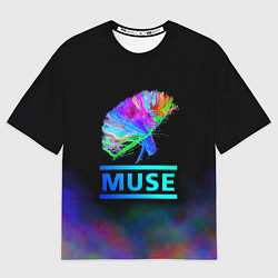 Мужская футболка оверсайз Muse: Neon Flower