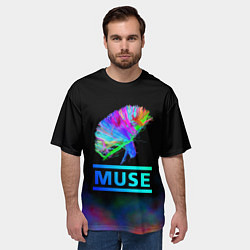Футболка оверсайз мужская Muse: Neon Flower, цвет: 3D-принт — фото 2