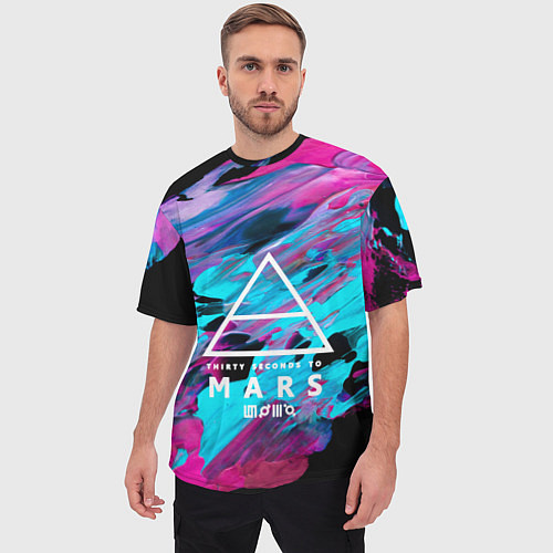 Мужская футболка оверсайз 30 STM: Neon Colours / 3D-принт – фото 3