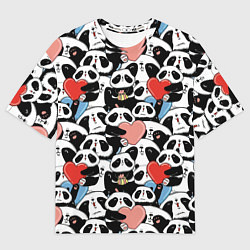 Футболка оверсайз мужская Funny Pandas, цвет: 3D-принт