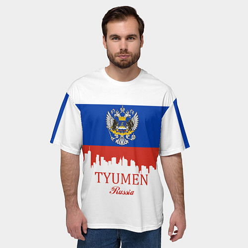 Мужская футболка оверсайз Tyumen: Russia / 3D-принт – фото 3