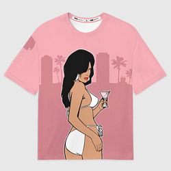 Футболка оверсайз мужская GTA VC: Girl with Martini, цвет: 3D-принт