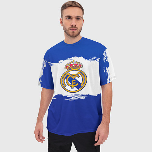 Мужская футболка оверсайз Real Madrid FC / 3D-принт – фото 3