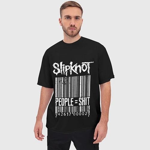 Мужская футболка оверсайз Slipknot: People Shit / 3D-принт – фото 3