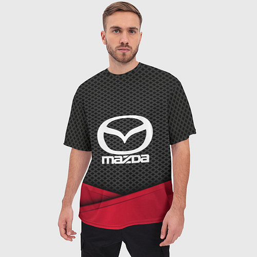 Мужская футболка оверсайз Mazda: Grey Carbon / 3D-принт – фото 3