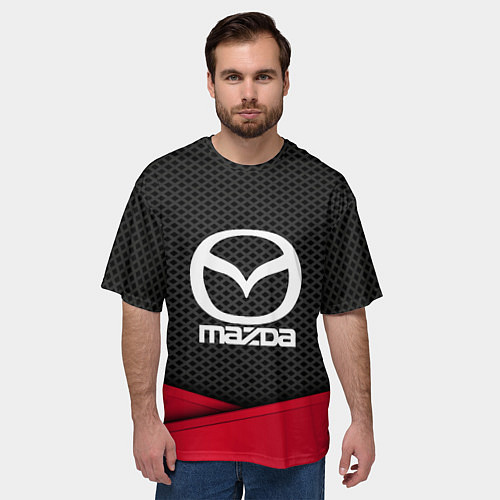 Мужская футболка оверсайз Mazda: Grey Carbon / 3D-принт – фото 3