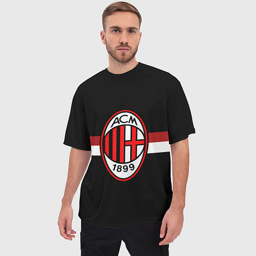 Мужская футболка оверсайз AC Milan 1899 / 3D-принт – фото 3