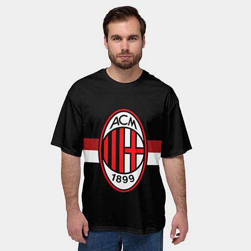 Мужская футболка оверсайз AC Milan 1899 / 3D-принт – фото 3