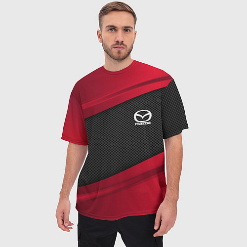 Мужская футболка оверсайз Mazda: Red Sport / 3D-принт – фото 3
