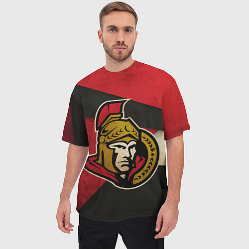 Мужская футболка оверсайз HC Ottawa Senators: Old Style / 3D-принт – фото 3