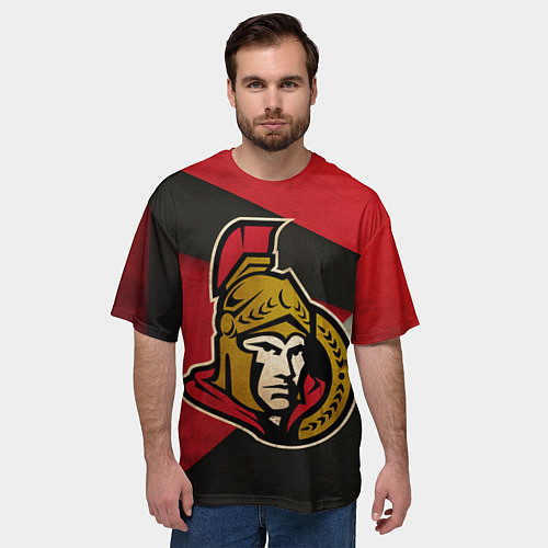 Мужская футболка оверсайз HC Ottawa Senators: Old Style / 3D-принт – фото 3