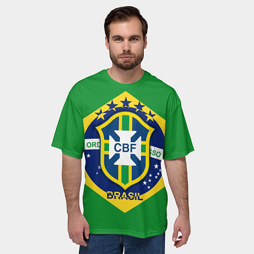 Мужская футболка оверсайз CBF Brazil / 3D-принт – фото 3