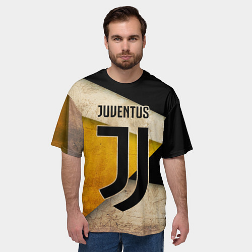 Мужская футболка оверсайз FC Juventus: Old Style / 3D-принт – фото 3