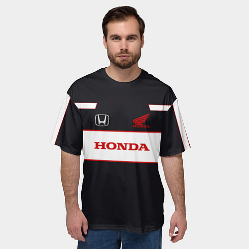 Мужская футболка оверсайз Honda Sport / 3D-принт – фото 3