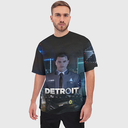 Мужская футболка оверсайз Detroit: Connor / 3D-принт – фото 3
