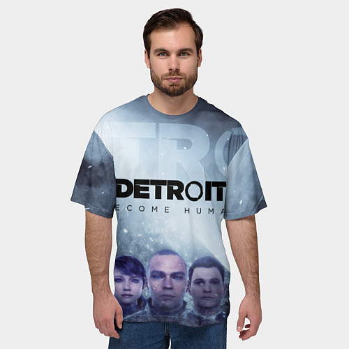 Мужская футболка оверсайз Detroit: Become Human / 3D-принт – фото 3