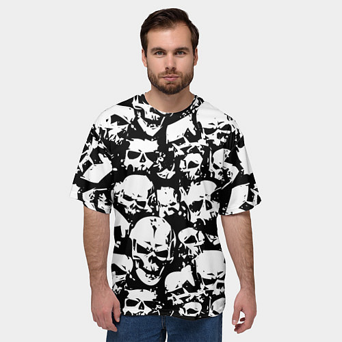 Мужская футболка оверсайз Черепа ужаса / 3D-принт – фото 3