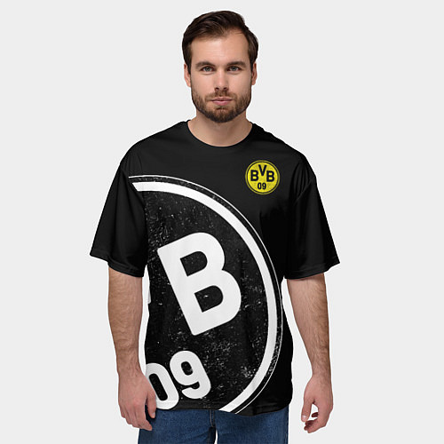 Мужская футболка оверсайз Borussia Dortmund: Exclusive / 3D-принт – фото 3