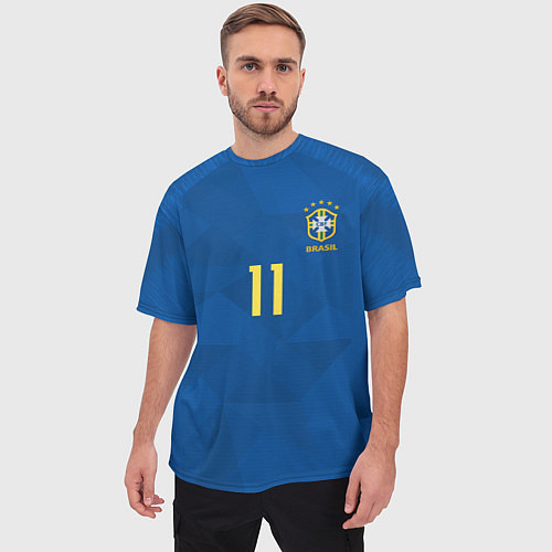 Мужская футболка оверсайз Coutinho Away WC 2018 / 3D-принт – фото 3