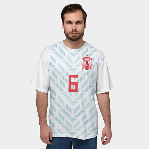 Мужская футболка оверсайз Iniesta Away WC 2018 / 3D-принт – фото 3
